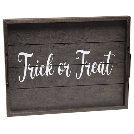 Elegant Designs Elegant Designs Decorative Wood Serving Tray, "Trick or Treat" HG2000-KTT